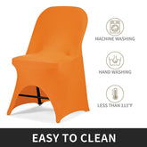 Lofaris Orange Open Back Stretch Spandex Folding Chair Cover